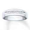Thumbnail Image 1 of Previously Owned Men's Diamond Wedding Band 1/4 ct tw Round-cut 10K White Gold