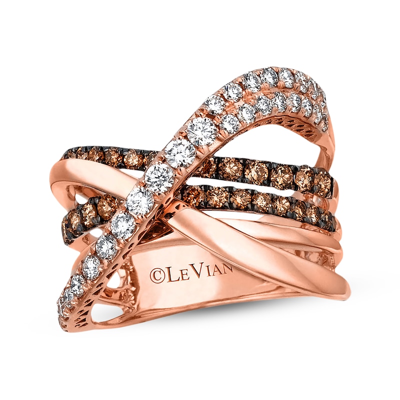 Main Image 1 of Previously Owned Le Vian Chocolate Diamond Ring 1-1/5 ct tw 14K Strawberry Gold
