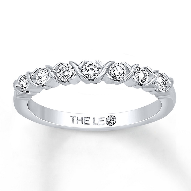 Main Image 1 of Previously Owned THE LEO Diamond Band 1/3 ct tw Round-cut 14K White Gold - Size 4