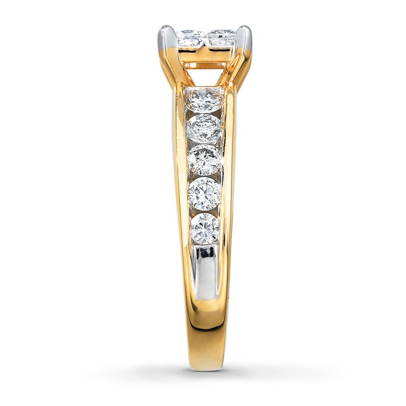 Main Image 3 of Previously Owned Diamond Engagement Ring 1-3/4 ct tw Princess & Round-cut  14K Yellow Gold - Size 9