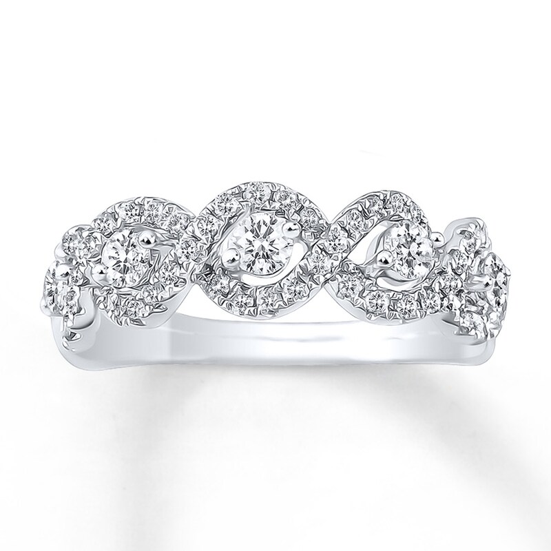 Previously Owned Diamond Ring 3/4 ct tw Round-cut 14K White Gold - Size 10.25
