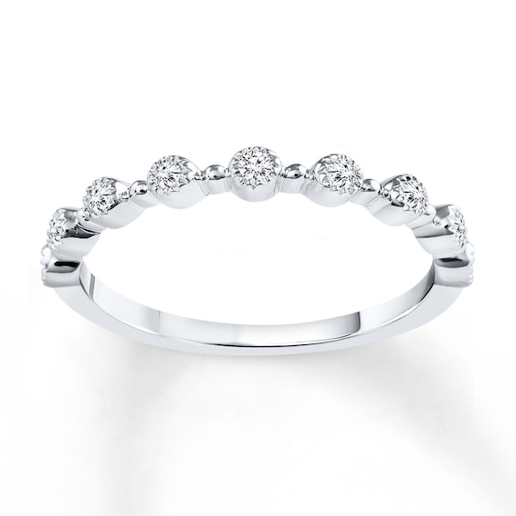 Previously Owned Stackable Diamond Anniversary Ring 1/10 ct tw Round-cut 10K White Gold Size 10.5