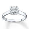 Previously Owned Engagement Ring 1/2 ct tw Princess & Round-cut Diamonds 10K White Gold