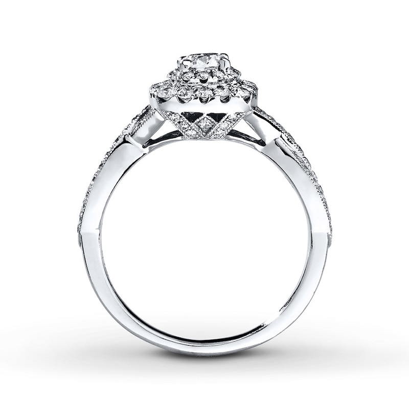 Previously Owned Neil Lane Engagement Ring 7/8 ct tw Round-cut Diamonds 14K White Gold - Size 4.75