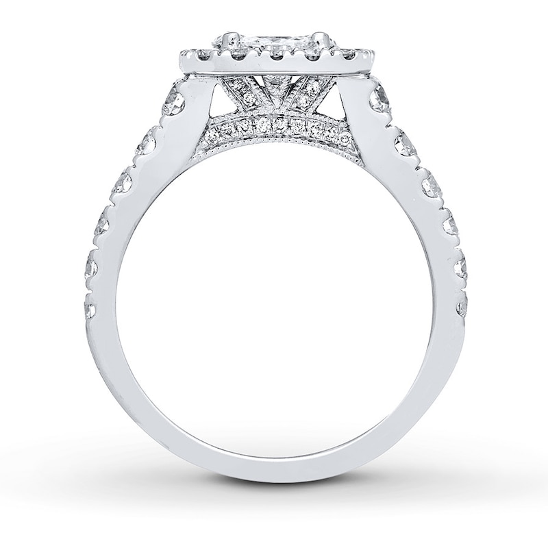 Previously Owned Neil Lane Engagement Ring 1-3/4 ct tw Princess, Marquise & Round-cut Diamonds 14K White Gold