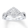 Thumbnail Image 0 of Previously Owned THE LEO Diamond Engagement Ring 1 ct tw Princess & Round-cut 14K White Gold - Size 4