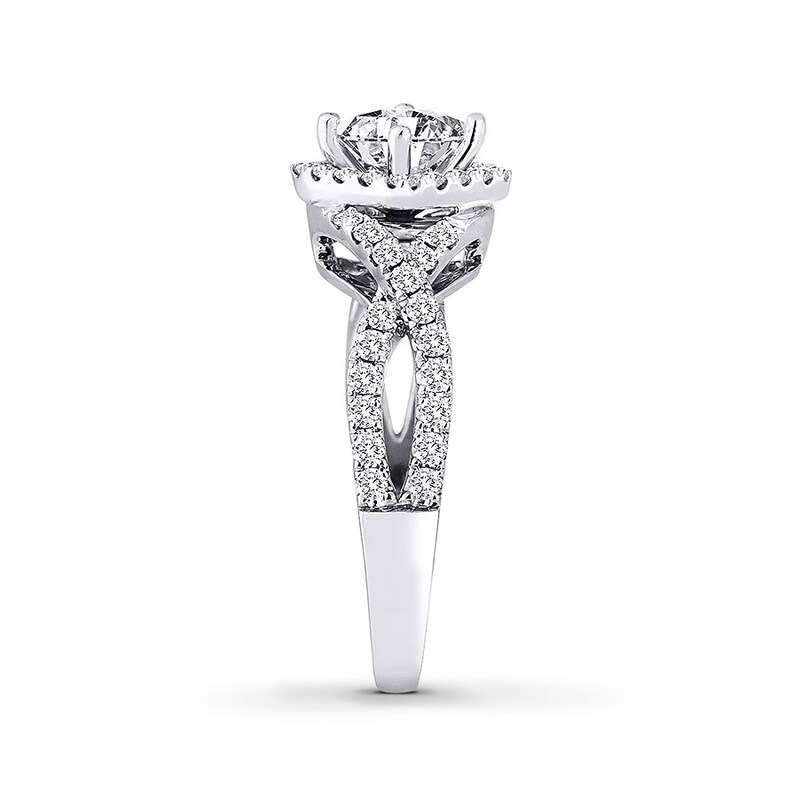 Main Image 2 of Previously Owned THE LEO Diamond Engagement Ring 1 ct tw Princess & Round-cut 14K White Gold - Size 4