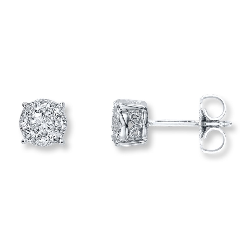 Previously Owned Earrings 1/2 ct tw Diamonds 10K White Gold