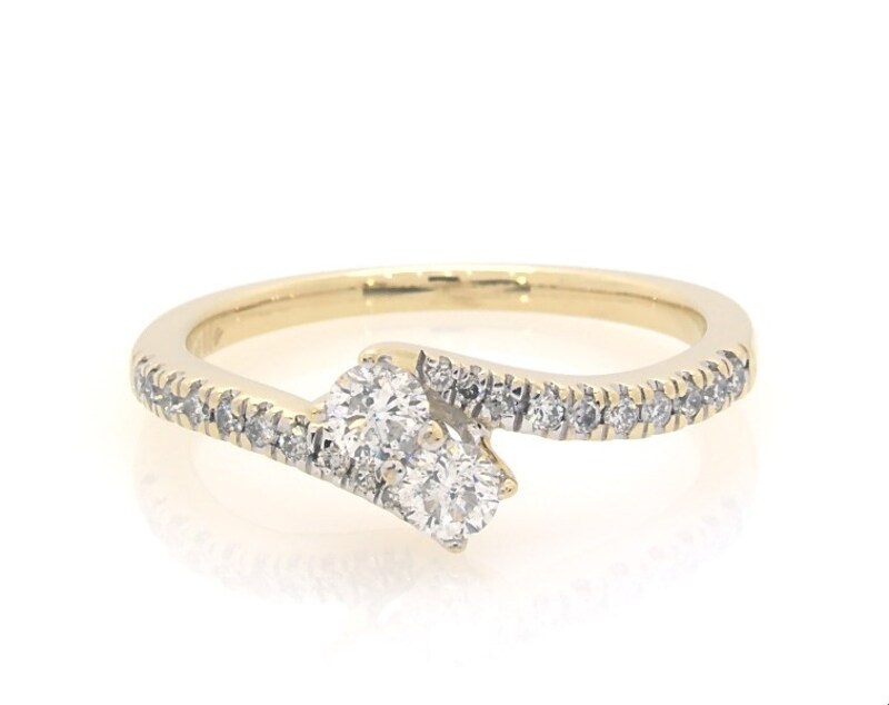 Main Image 1 of Previously Owned Ever Us Diamond Two-Stone Engagement Ring 1/2 ct tw 14K Yellow Gold Size 7