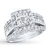 Thumbnail Image 0 of Previously Owned Diamond Ring 3 ct tw Princess, Baguette & Round-cut 14K White Gold