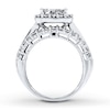 Thumbnail Image 1 of Previously Owned Diamond Ring 3 ct tw Princess, Baguette & Round-cut 14K White Gold