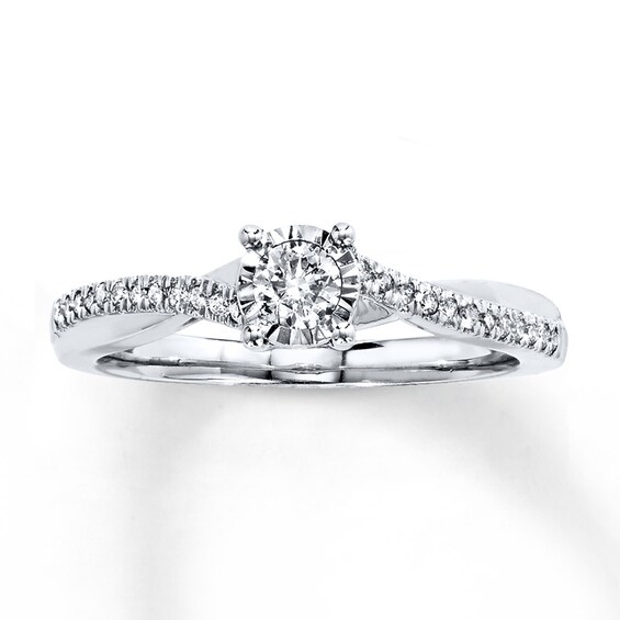 Previously Owned Diamond Engagement Ring 1/3 ct tw Round-cut 14K White Gold