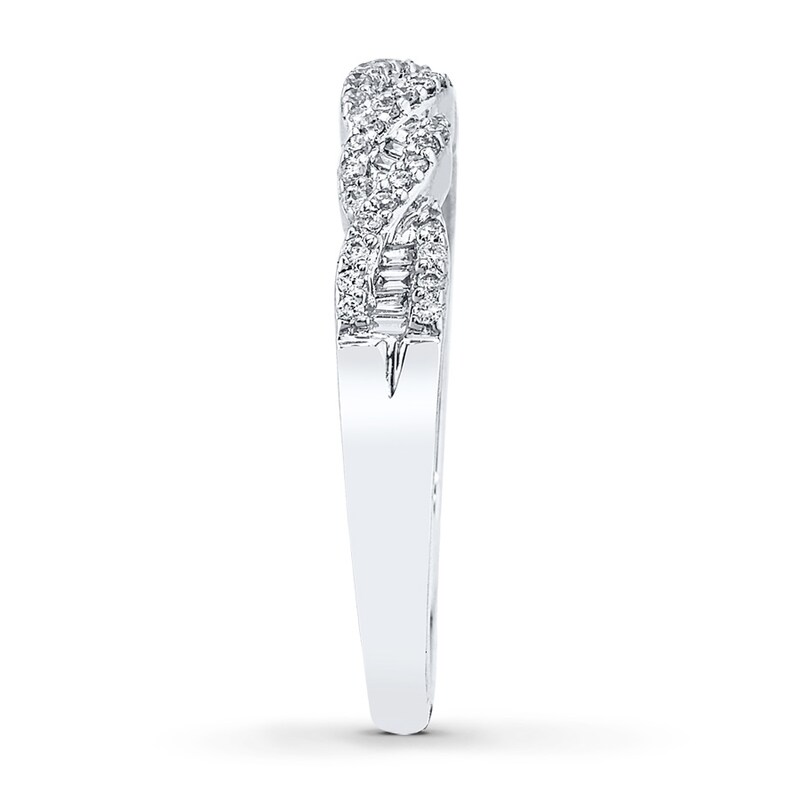 Main Image 3 of Previously Owned Diamond Stackable Ring 1/5 ct tw Round & Baguette 10K White Gold
