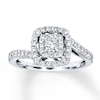 Thumbnail Image 0 of Previously Owned Diamond Ring 3/8 ct tw Princess & Round-cut 14K White Gold
