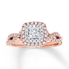 Thumbnail Image 1 of Previously Owned Diamond Ring 5/8 ct tw Princess & Round-cut 14K Two-Tone Gold