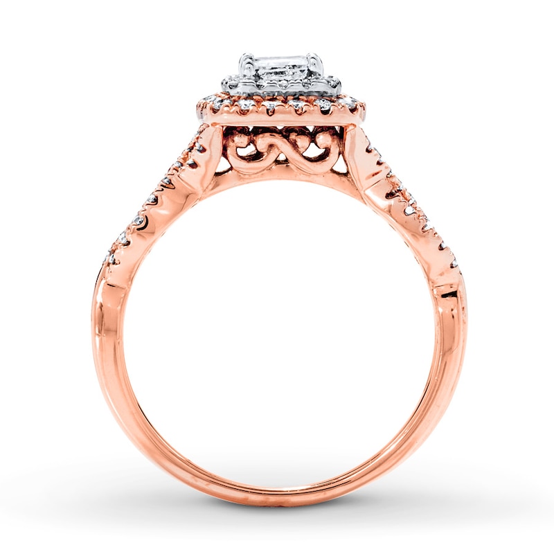 Main Image 2 of Previously Owned Diamond Ring 5/8 ct tw Princess & Round-cut 14K Two-Tone Gold