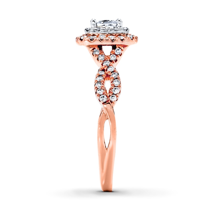 Main Image 3 of Previously Owned Diamond Ring 5/8 ct tw Princess & Round-cut 14K Two-Tone Gold