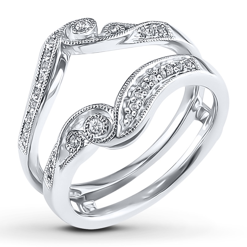 Main Image 4 of Previously Owned Diamond Enhancer Ring 1/6 ct tw Round-cut 10K White Gold