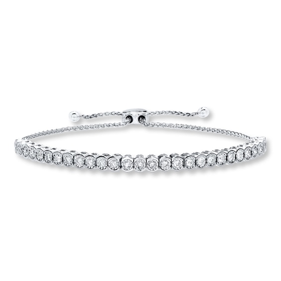 Previously Owned Bolo Bracelet 1 ct tw Diamonds 14K White Gold 9.5"