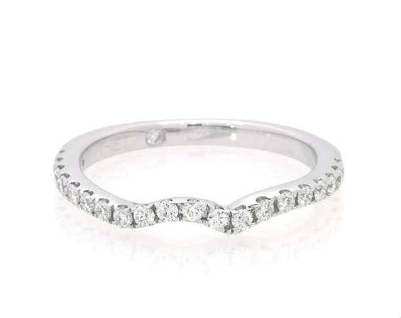 Previously Owned THE LEO Diamond Contoured Wedding Band 1/5 ct tw 14K White Gold