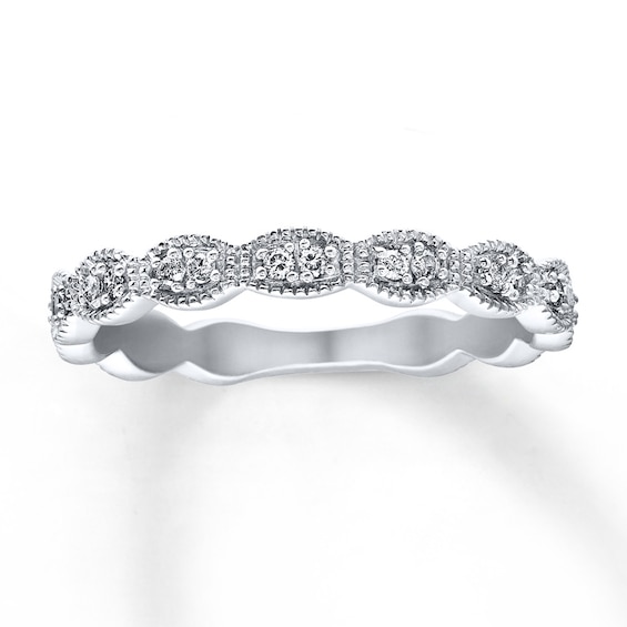 Previously Owned Diamond Anniversary Ring 1/10 ct tw Round-cut 10K White Gold