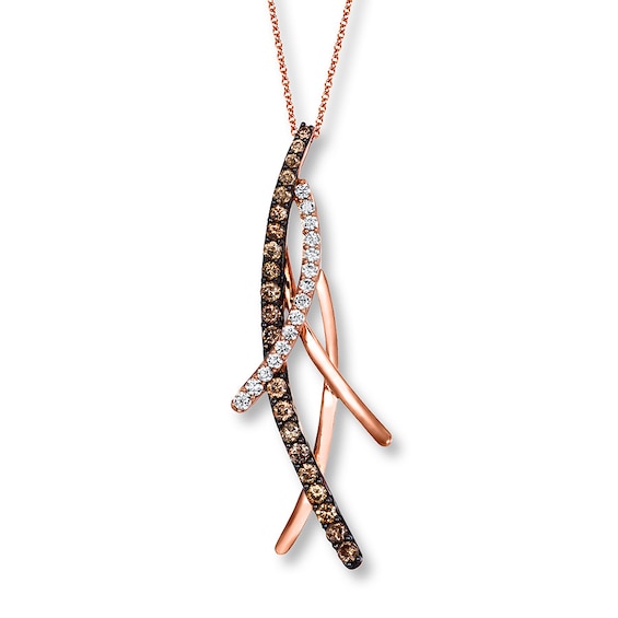 Previously Owned Le Vian Chocolate Diamonds 1 ct tw Necklace 14K Strawberry Gold