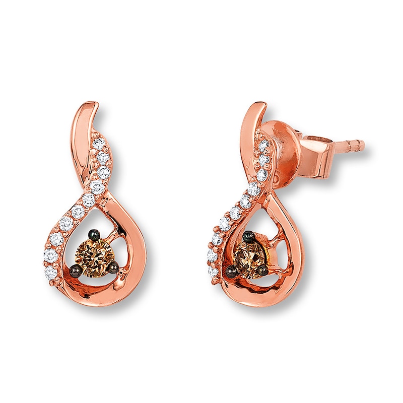 Brown Diamond Dangle Earrings 1/5 ctw Brown Diamond Dangle Earrings 1/5 ctw
