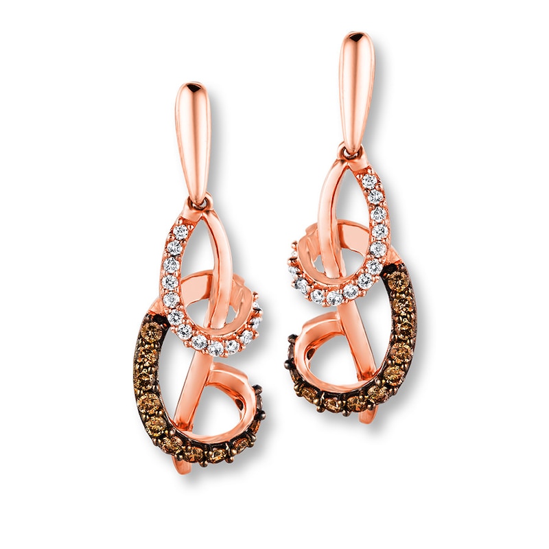 Main Image 1 of Previously Owned Le Vian Earrings 1/3 ct tw Diamonds 14K Rose Gold