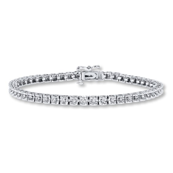 Previously Owned Diamond Bracelet 1/2 ct tw Round-cut 10K White Gold 7.25"