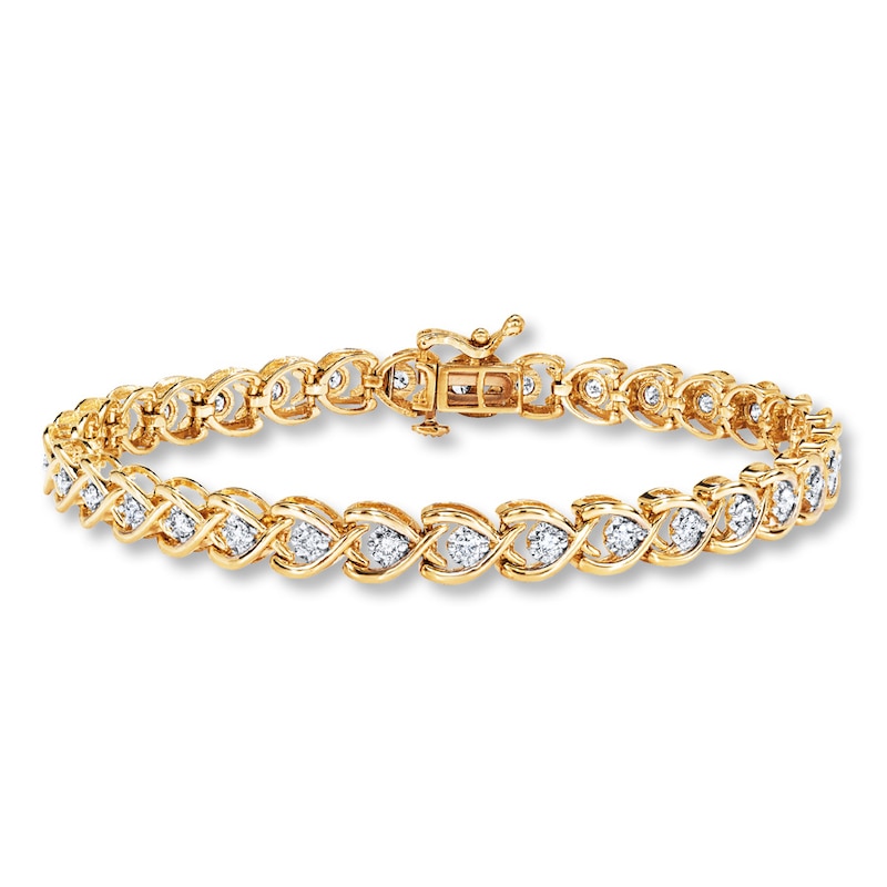 Main Image 1 of Previously Owned Diamond Bracelet 1 ct tw 10K Yellow Gold 7.25&quot;
