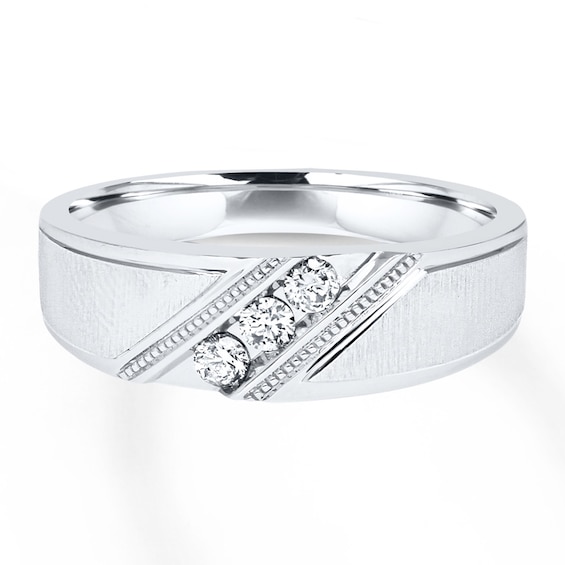 Previously Owned Men's Diamond Band 1/5 ct tw 10K White Gold