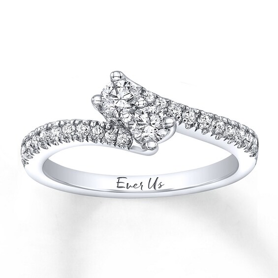 Previously Owned Ever Us SI2 Quality Two-Stone Ring 1/2 ct tw Diamonds 18K Gold