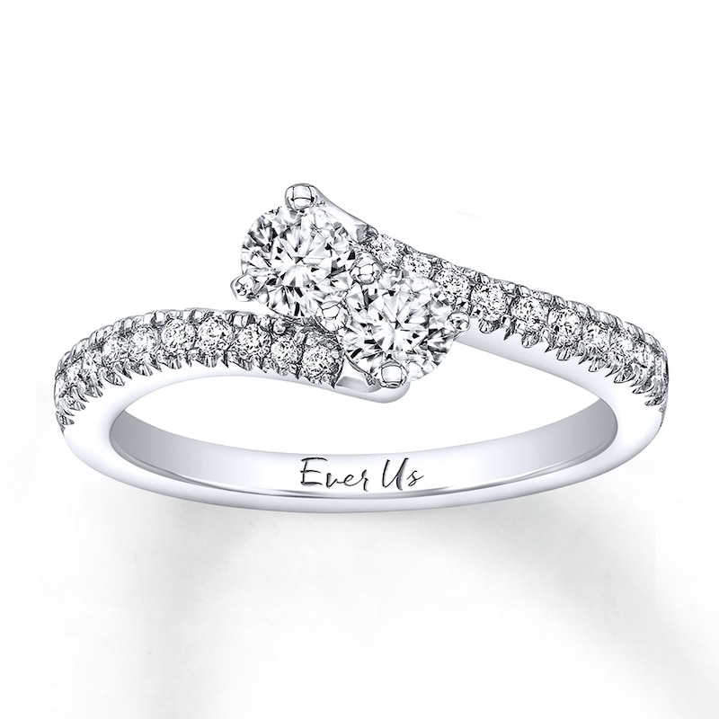 Previously Owned Ever Us SI2 Quality Two-Stone Ring 3/4 ct tw Diamonds 18K Gold