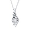 Thumbnail Image 1 of Previously Owned Radiant Reflections Necklace 1/6 ct tw Diamonds 10K White Gold