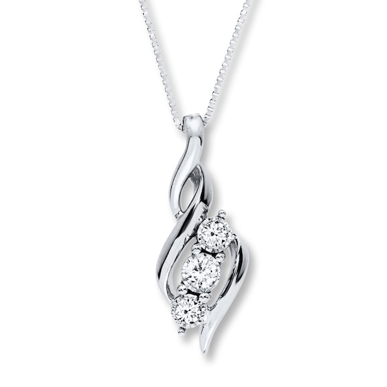Previously Owned Radiant Reflections Necklace 1/6 ct tw Diamonds 10K White Gold