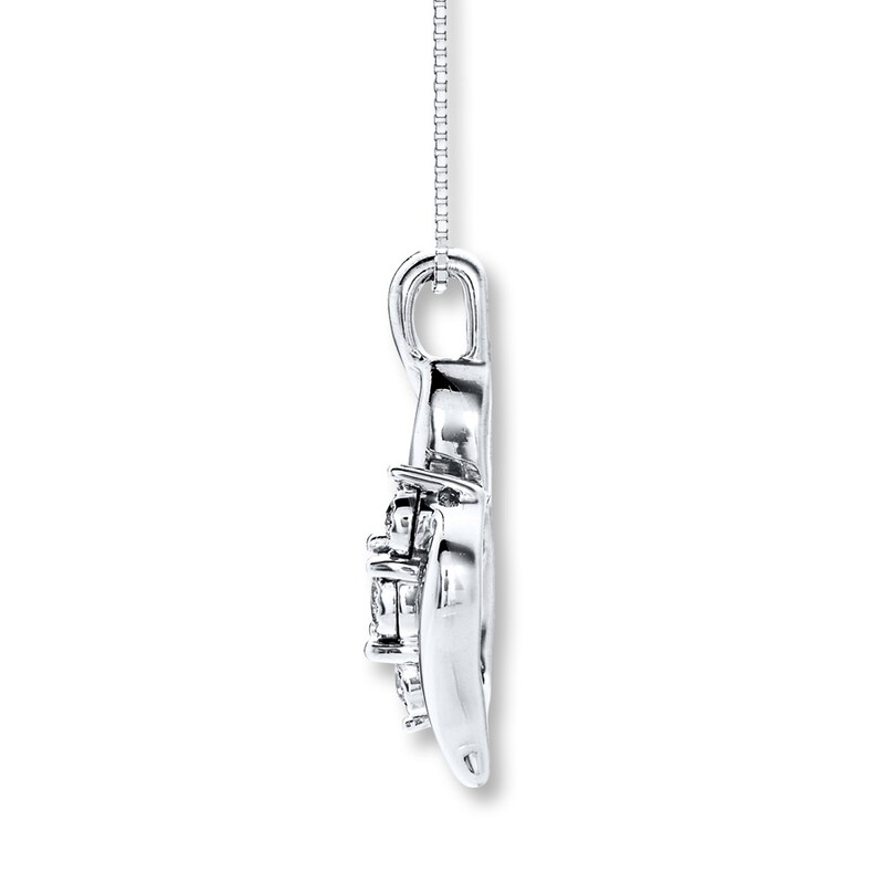 Main Image 2 of Previously Owned Radiant Reflections Necklace 1/6 ct tw Diamonds 10K White Gold
