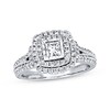 Thumbnail Image 1 of Previously Owned Engagement Ring 1 ct tw Princess & Round-cut Diamonds 14K White Gold