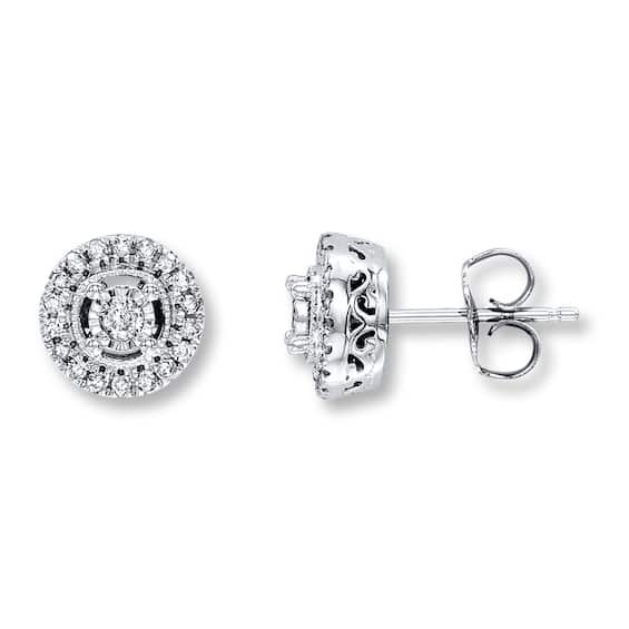 Previously Owned Diamond Earrings 1/4 ct tw Round-cut 10K White Gold