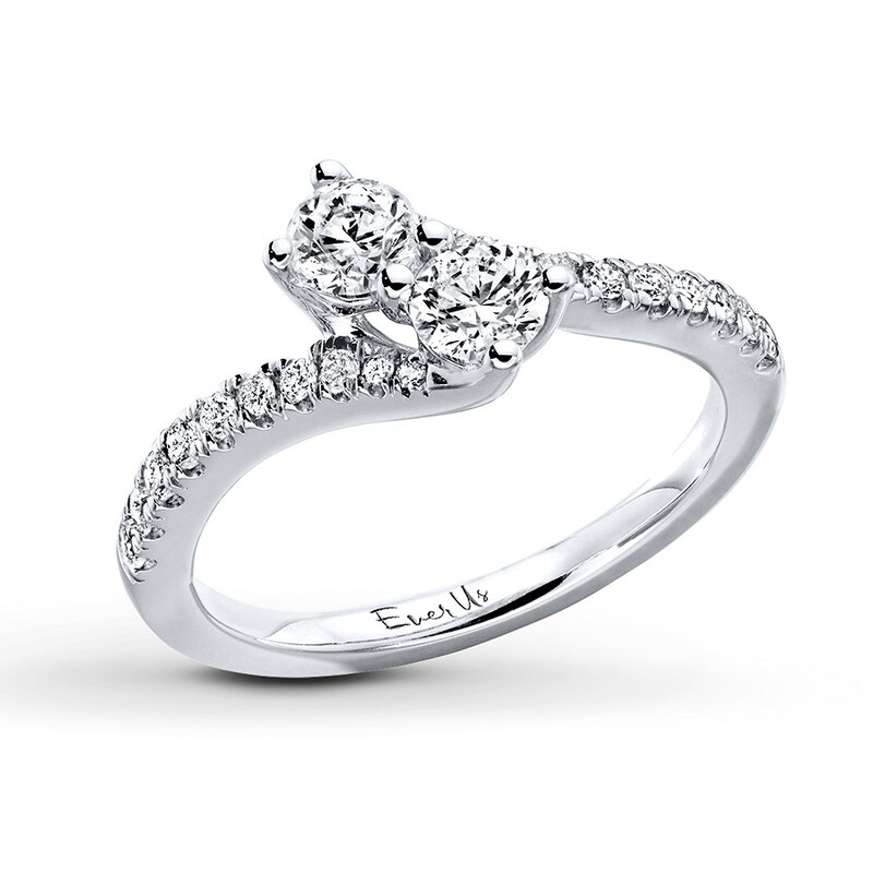 Main Image 3 of Previously Owned Ever Us Diamond Ring 3/4 ct tw 14K White Gold