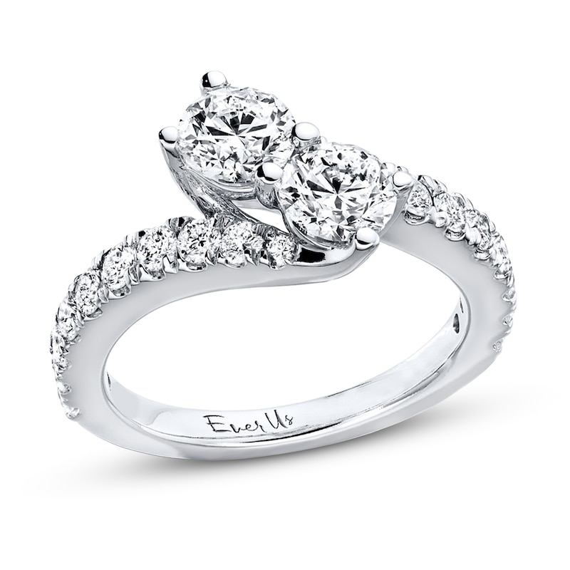 Previously Owned Ever Us Two-Stone Anniversary Ring 2 ct tw Round-cut Diamonds 14K White Gold
