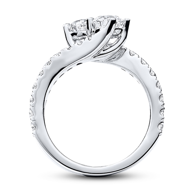 Previously Owned Ever Us Two-Stone Anniversary Ring 2 ct tw Round-cut Diamonds 14K White Gold