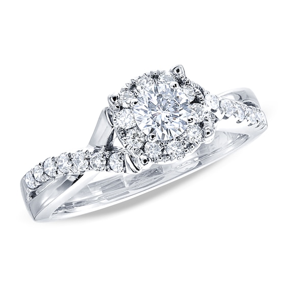 Previously Owned Diamond Engagement Ring 5/8 ct tw Round-cut 14K White Gold