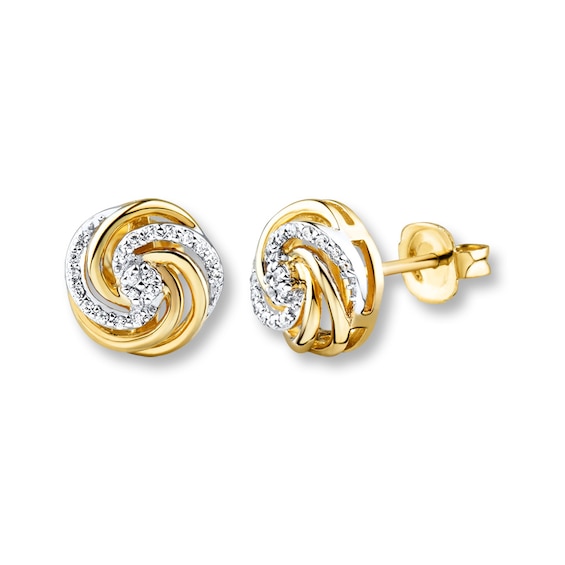 Previously Owned Diamond Earrings 1/8 ct tw Round-cut 10K Yellow Gold