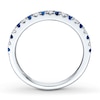 Thumbnail Image 2 of Previously Owned Sapphire & Diamond Wedding Band 1/8 ct tw Round-cut 14K White Gold Band