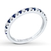 Previously Owned Sapphire & Diamond Wedding Band 1/8 ct tw Round-cut 14K White Gold Band