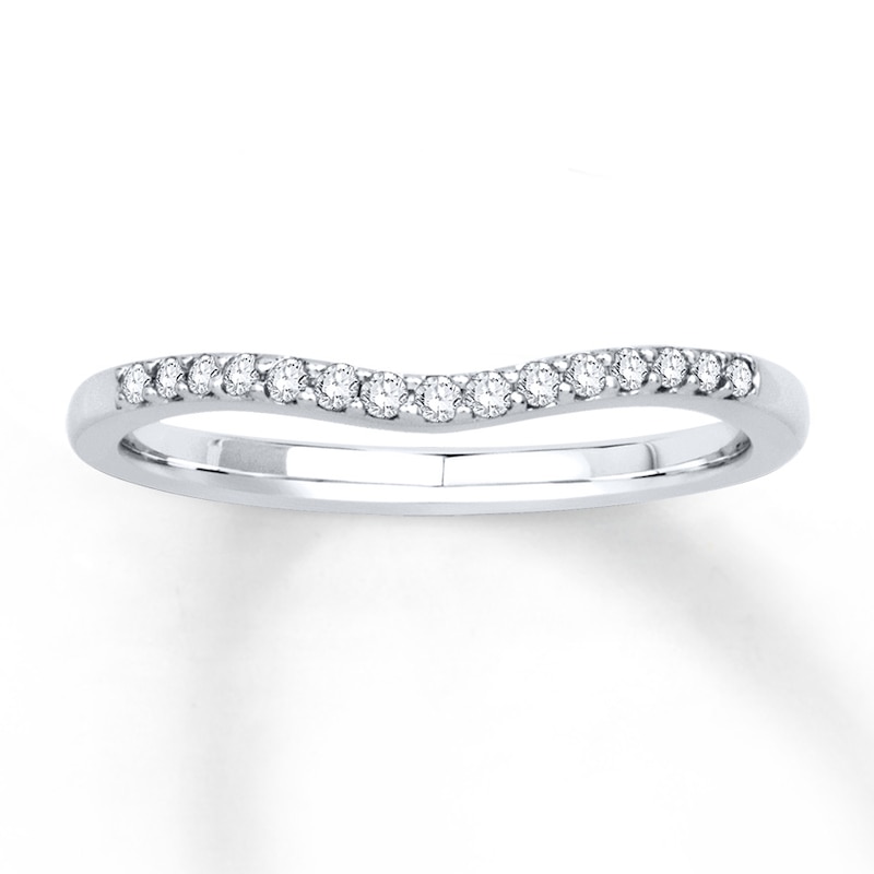 Main Image 1 of Previously Owned Colorless Diamond Wedding Ring 1/10 ct tw Round-cut 14K White Gold