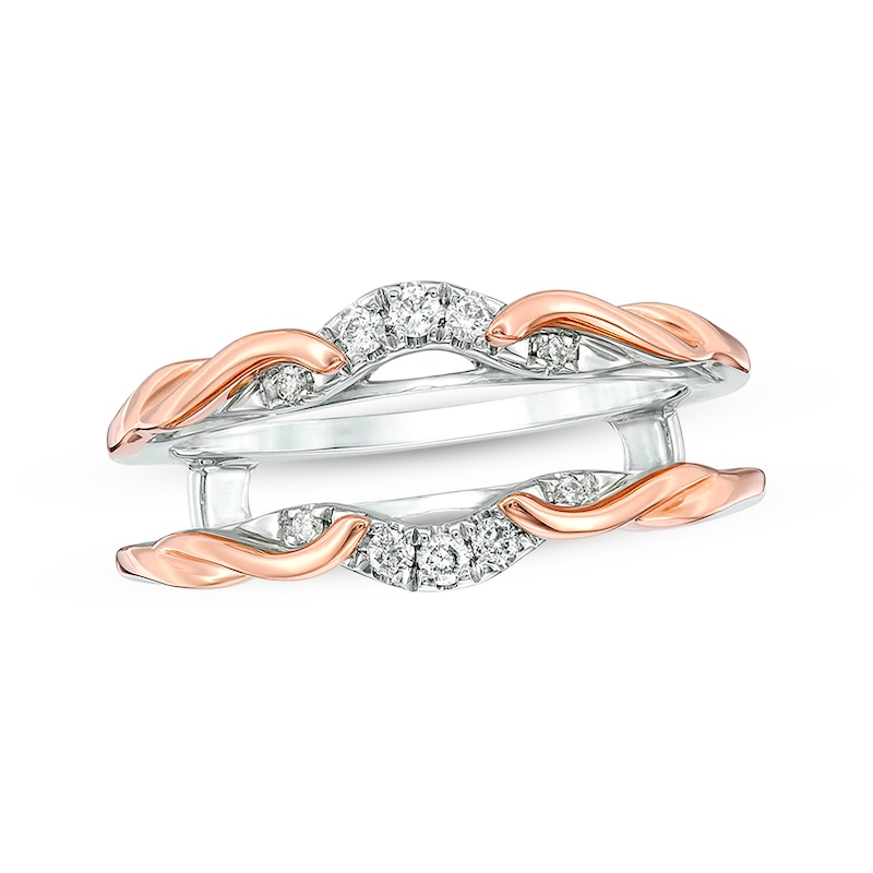 Main Image 1 of Previously Owned Diamond Enhancer Ring 1/8 ct tw Round-cut 14K Two-Tone Gold