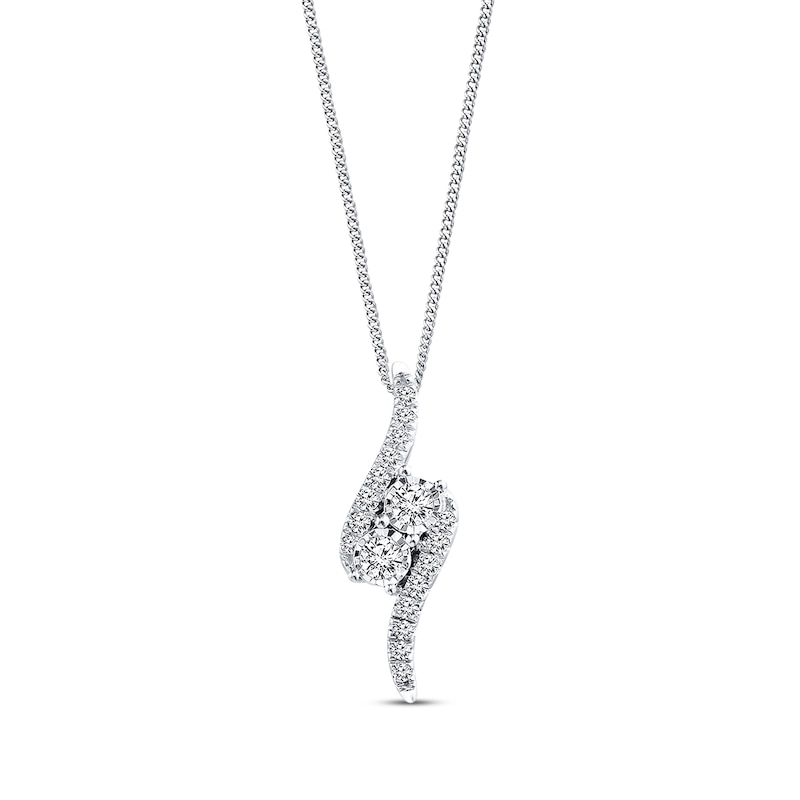 Main Image 1 of Previously Owned Diamond Necklace 1/4 ct tw 14K White Gold 19"