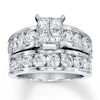 Thumbnail Image 0 of Previously Owned Diamond Bridal Set 2 ct tw Princess & Round-cut 14K White Gold