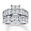 Thumbnail Image 1 of Previously Owned Diamond Bridal Set 2 ct tw Princess & Round-cut 14K White Gold